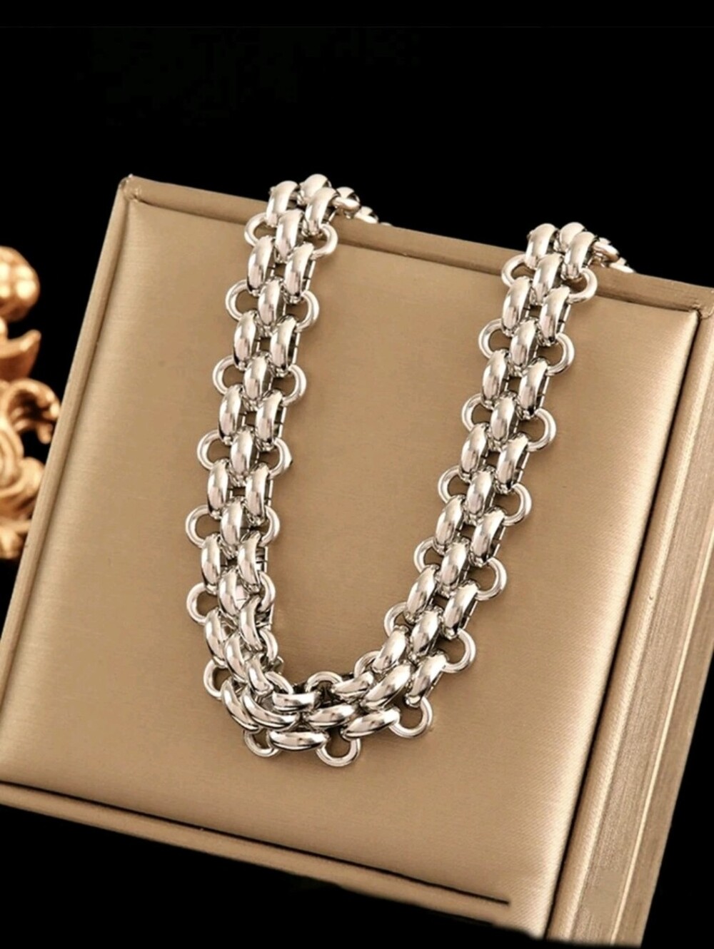 Classic Silver Multi-Strand Chain Necklace